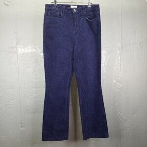 L'Agence Courduroy Pants Women 30 ORIANA HIGH RISE STRAIGHT LEG STARGAZER Indigo